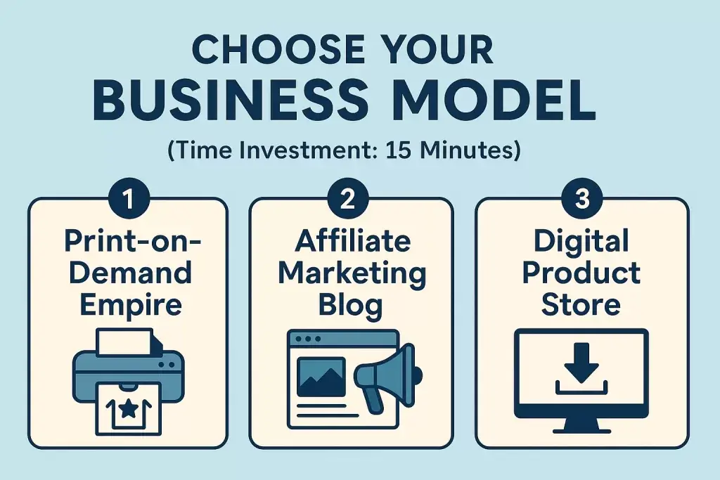 Comparison of print-on-demand, affiliate marketing, and digital product business models